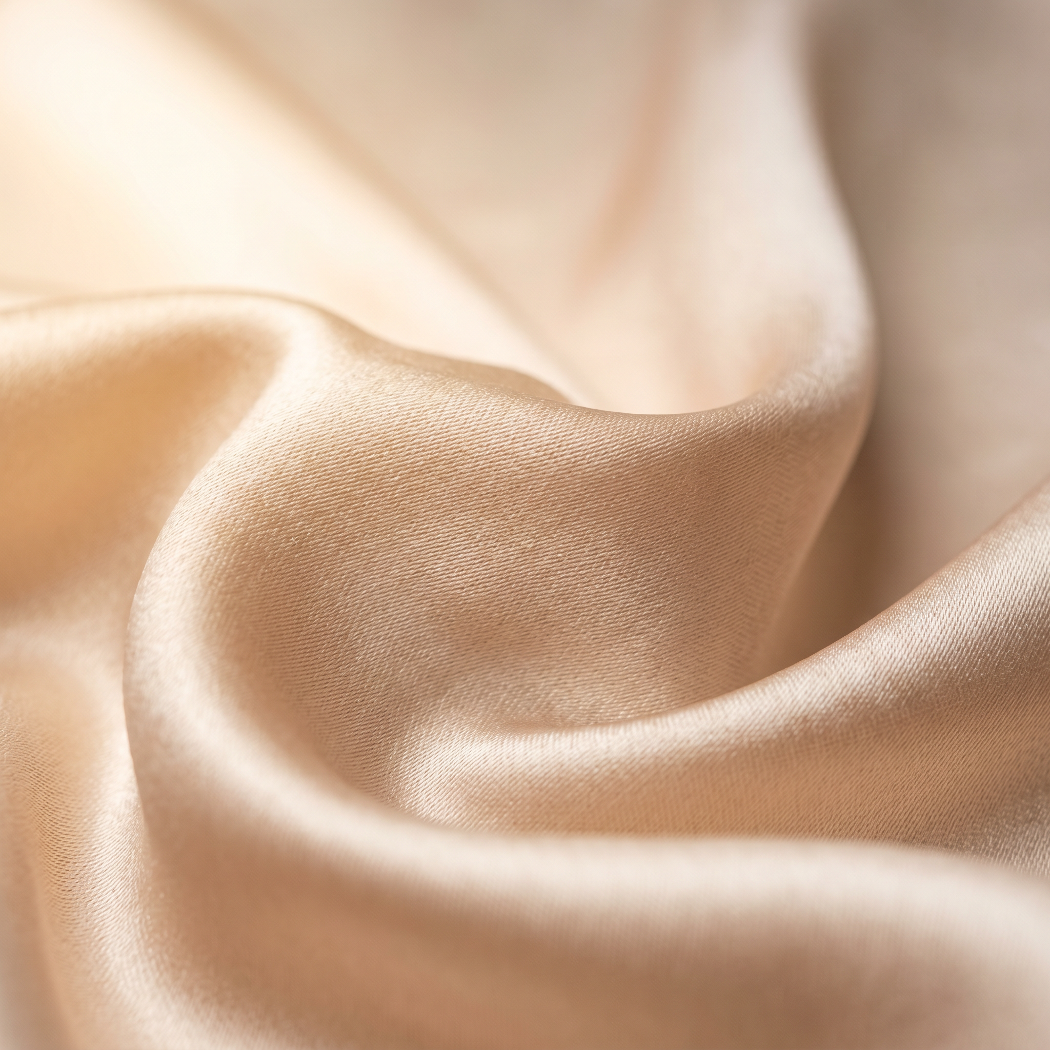 Premium silk quality shot of the fabric in beige