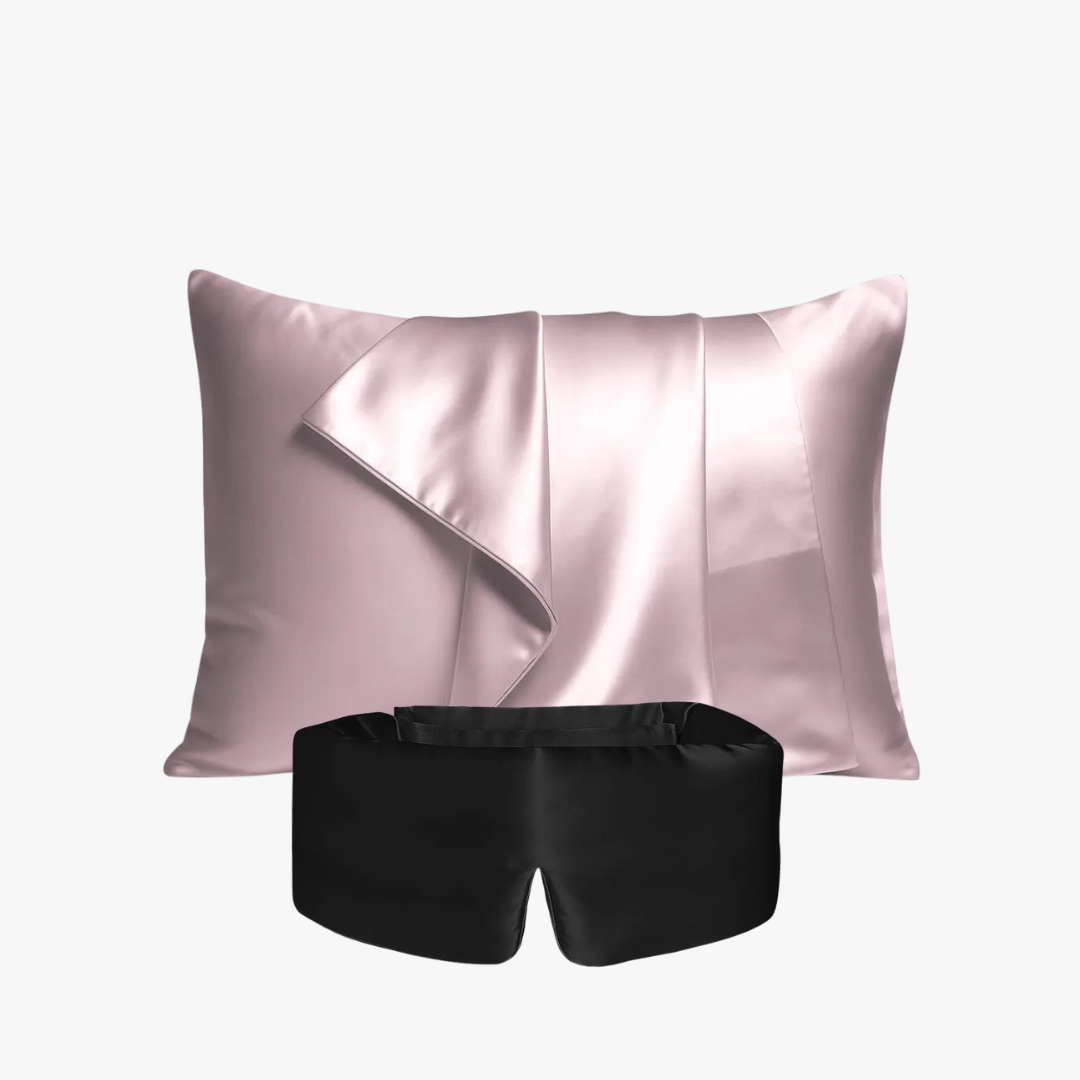 Deep Sleep Bundle, 23 momme mulberry silk sleep mask and pillowcase set