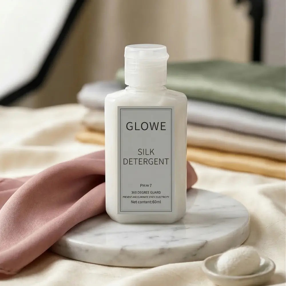 Silk detergent with silk in the background