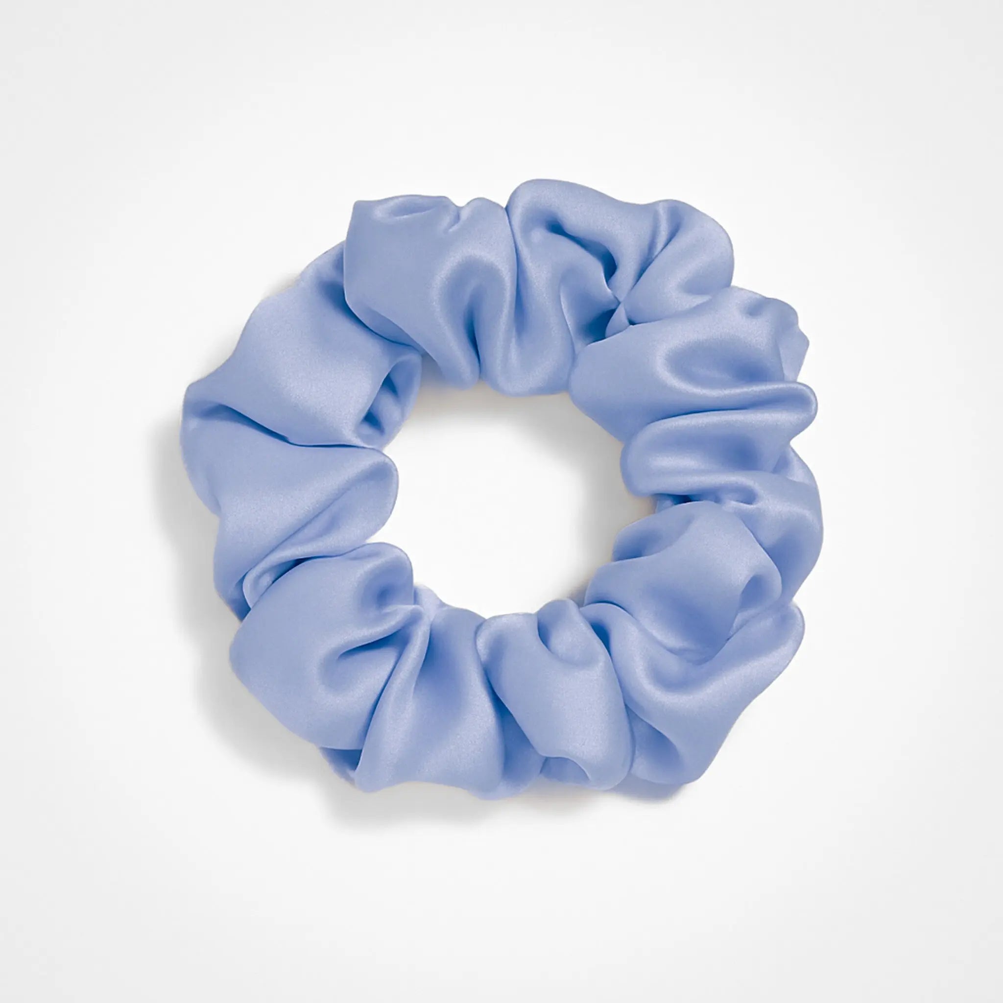Premium Silk Scrunchie in Morning Blue, 23 momme mulberry silk hair scrunchie