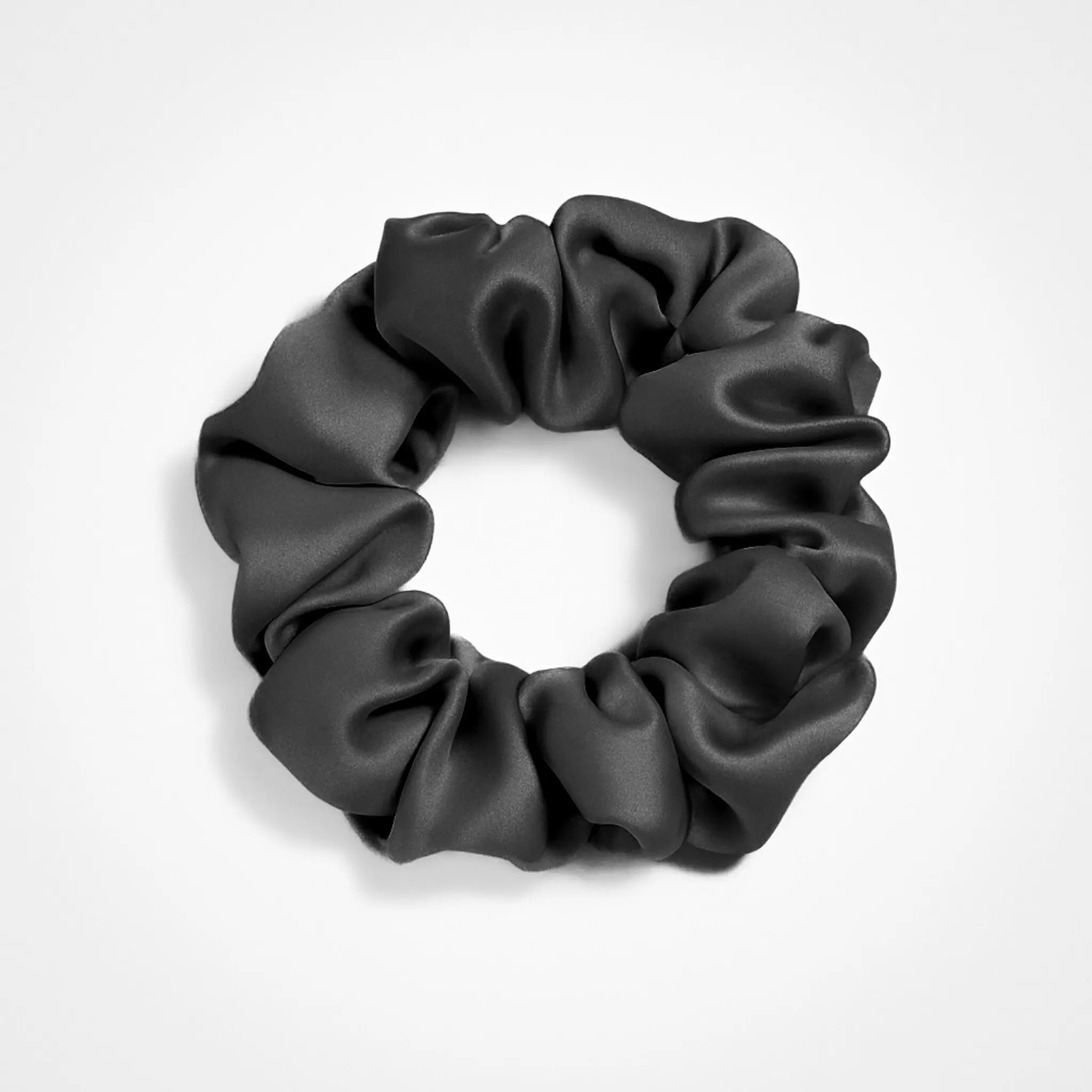 Premium Silk Scrunchie in Slate Grey, 23 momme mulberry silk hair scrunchie