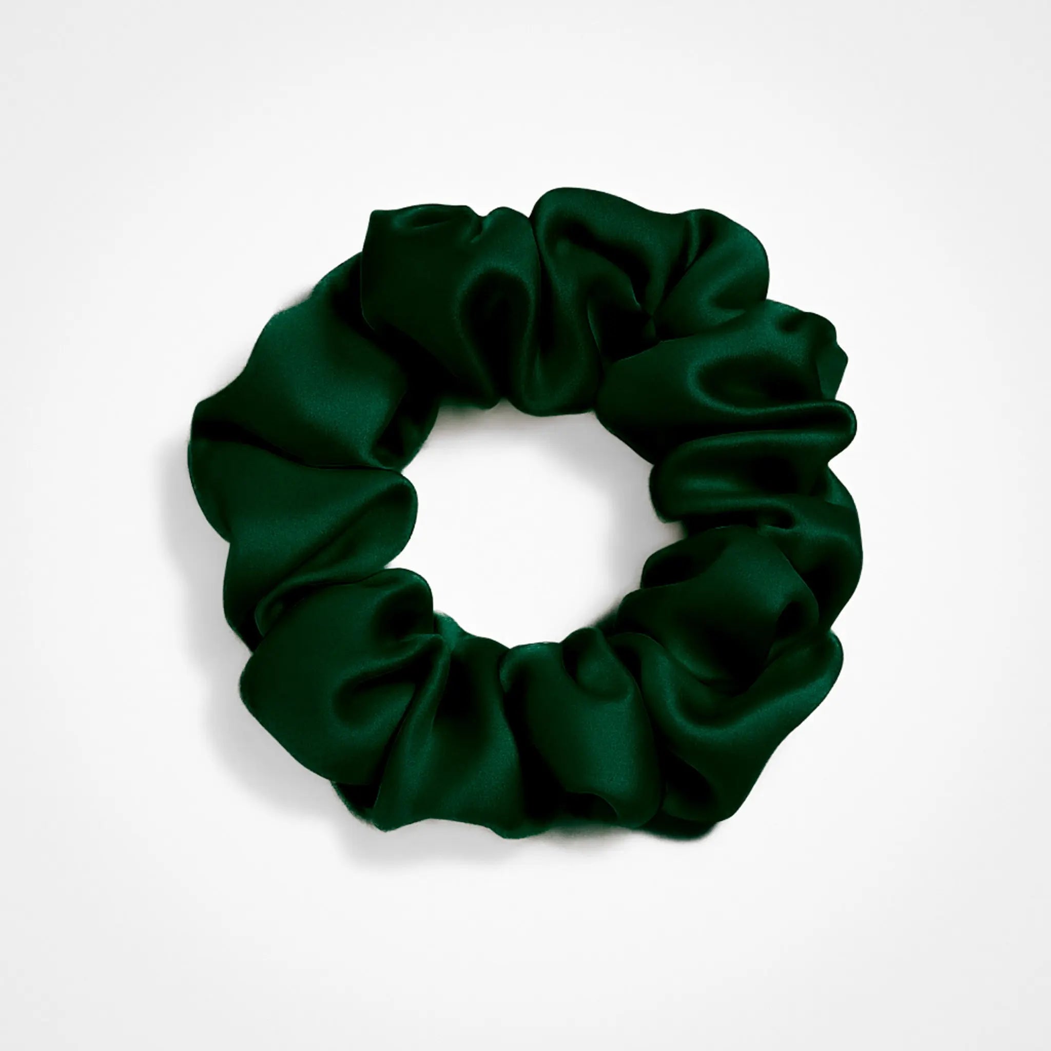 Premium Silk Scrunchie in Forest Green, 23 momme mulberry silk hair scrunchie