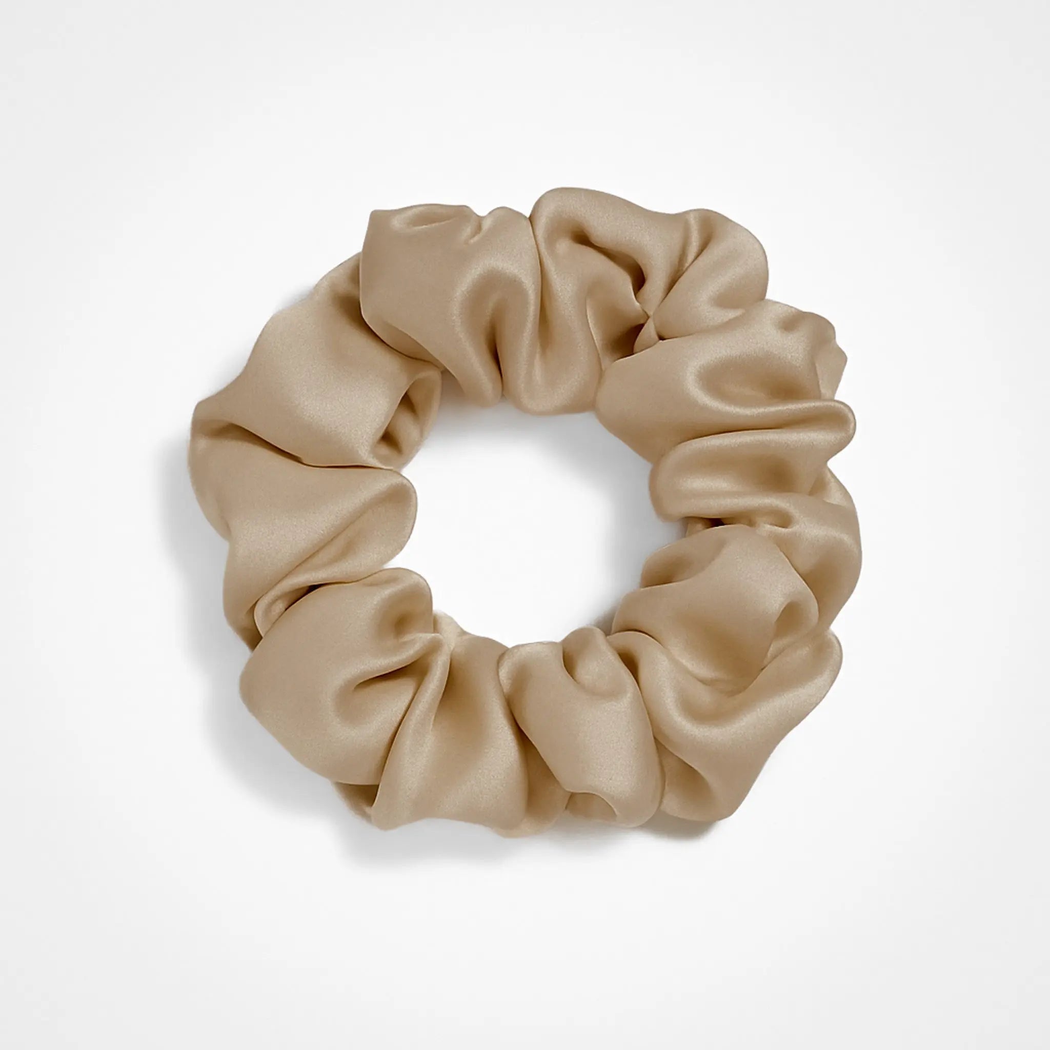 Premium Silk Scrunchie in Sandstone, 23 momme mulberry silk hair scrunchie