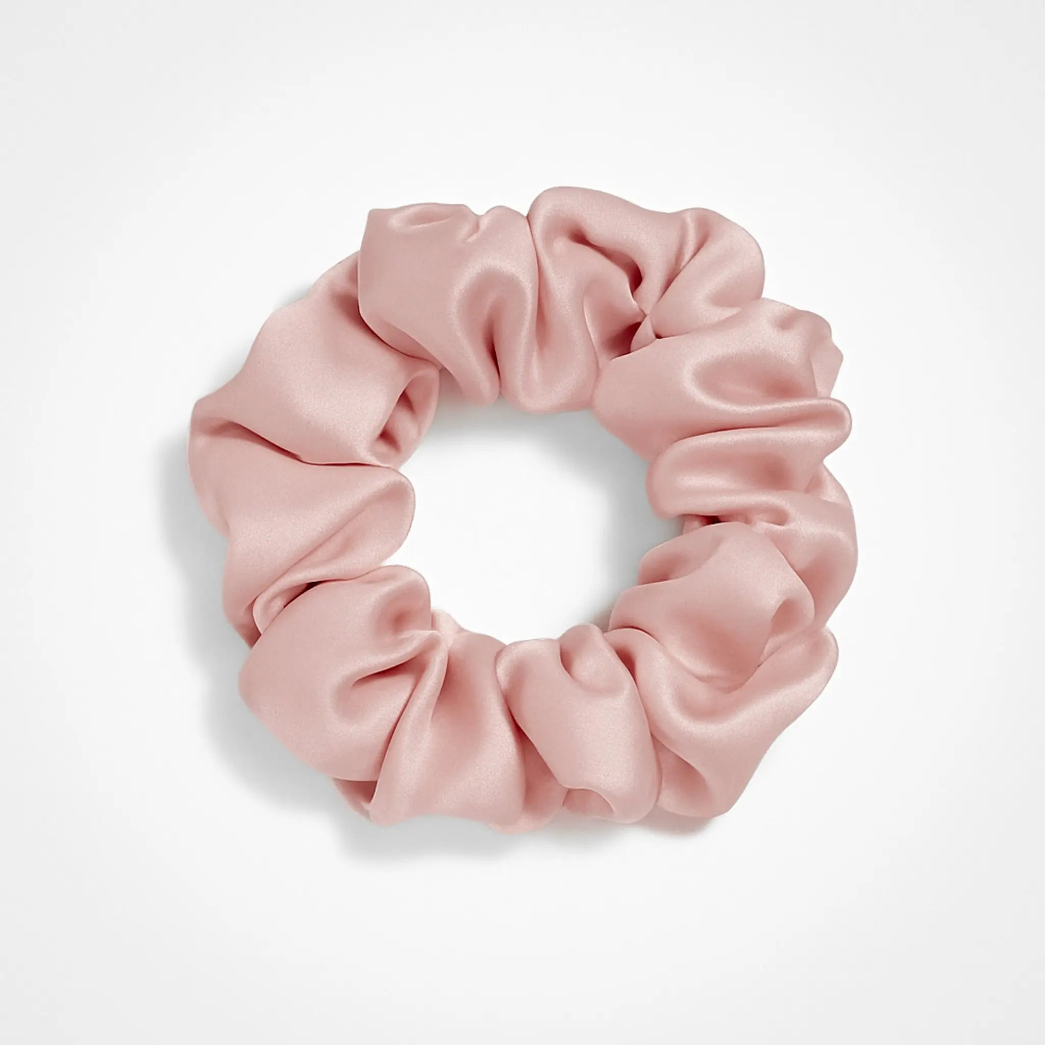 Premium Silk Scrunchie in Soft Blush, 23 momme mulberry silk hair scrunchie