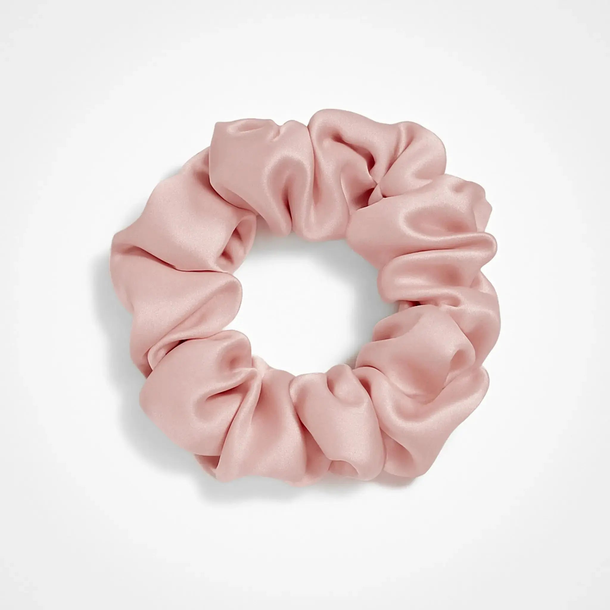 Premium Silk Scrunchie in Soft Blush, 23 momme mulberry silk hair scrunchie