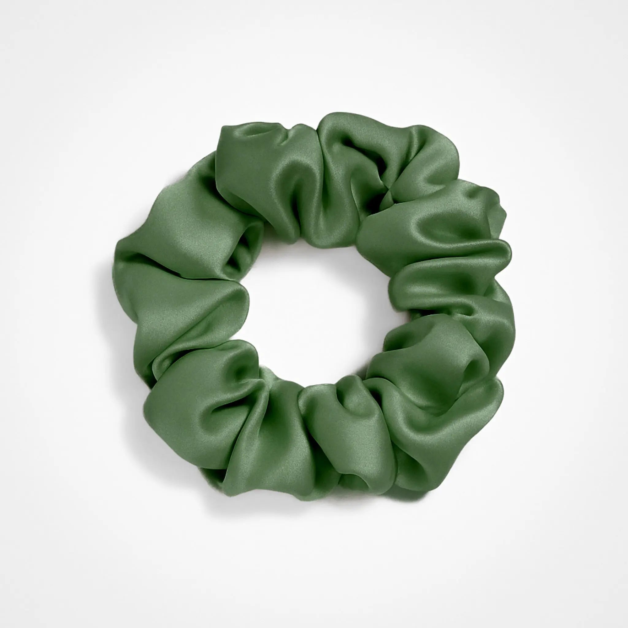 Premium Silk Scrunchie in Olive Mist, 23 momme mulberry silk hair scrunchie