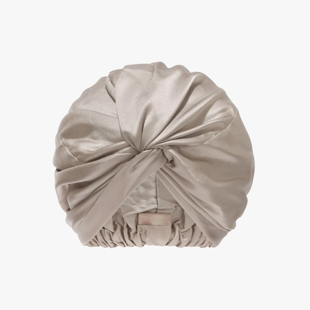 infused silver silk bonnet