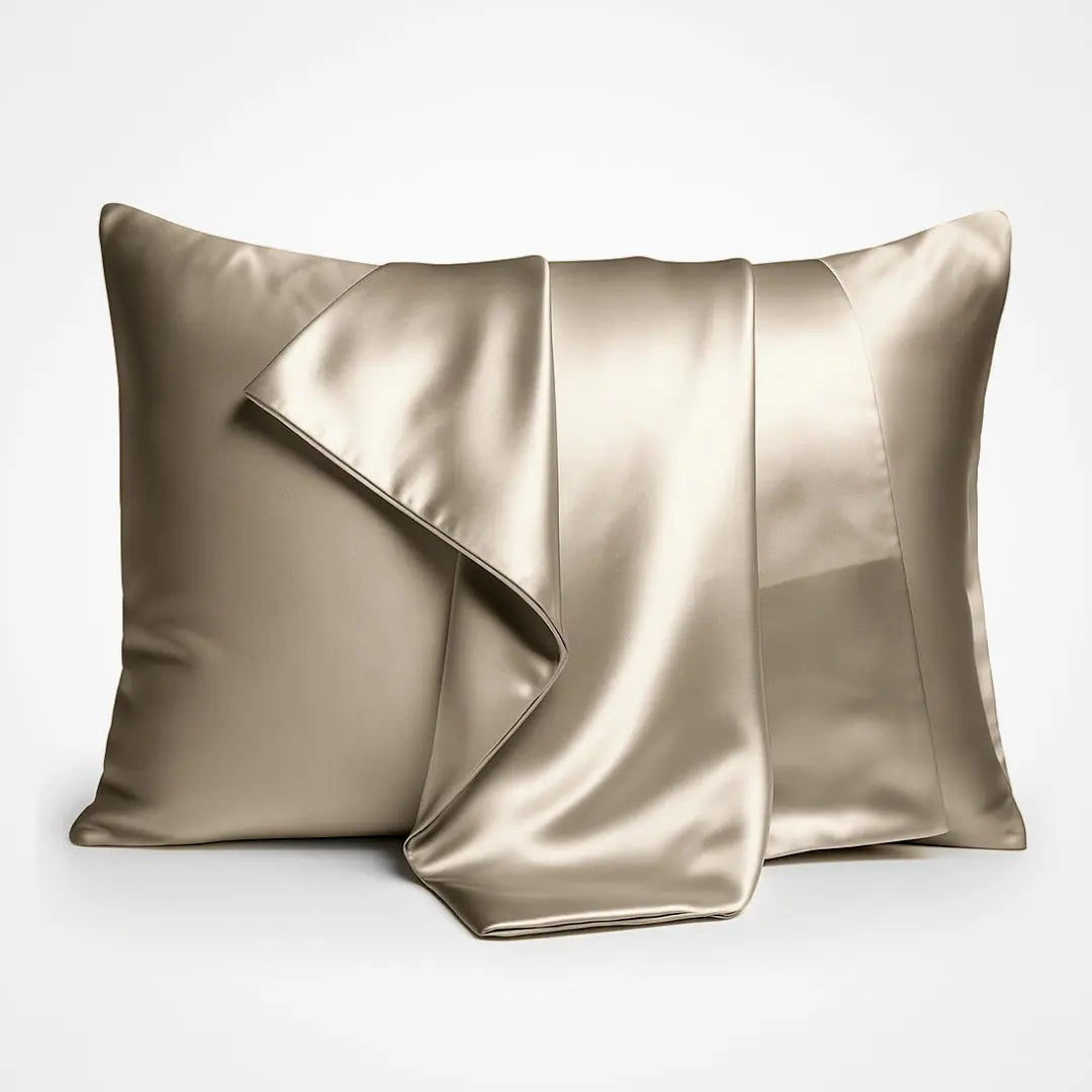 Premium Silk Pillowcase in Sandstone, 23 momme mulberry silk pillowcases with envelope closure